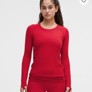 lululemon athletica Bold Red Long Sleeve Tee